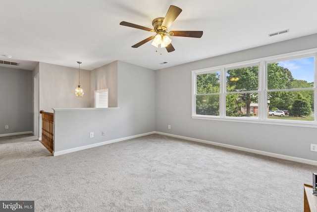 4209 Oakhill Rd, Fredericksburg, VA 22408 - spare room featuring carpet, healthy amount of natural light, and a ceiling fan