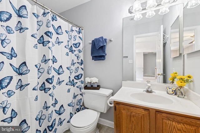 4209 Oakhill Rd, Fredericksburg, VA 22408 - bathroom with vanity and a shower with shower curtain