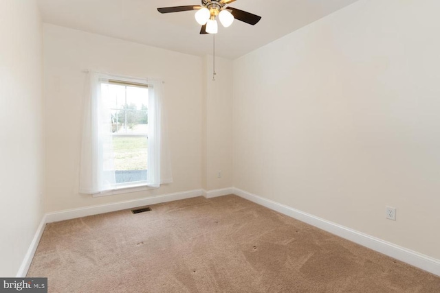 15604 Heth Dr, Mineral, VA 23117 - carpeted empty room with visible vents, baseboards, and ceiling fan