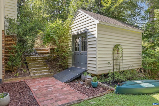 2777 Peppervine Ct, Charlottesville, VA 22911 - view of shed featuring stairway