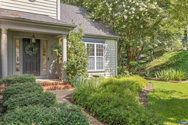 2777 Peppervine Ct, Charlottesville, VA 22911 - property entrance with roof with shingles