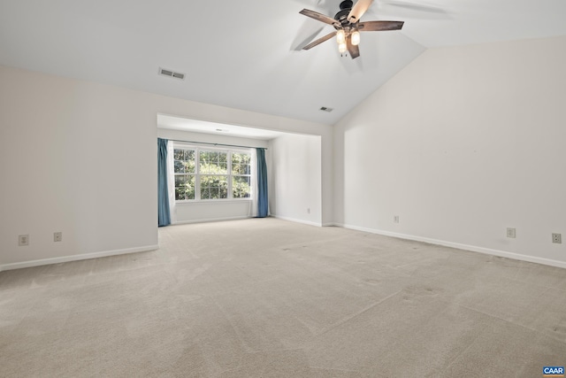 2777 Peppervine Ct, Charlottesville, VA 22911 - spare room featuring lofted ceiling, a ceiling fan, and carpet