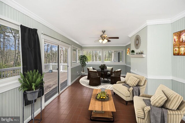 202 Yorktown Blvd, Locust Grove, VA 22508 - sunroom featuring a ceiling fan, outdoor dining space, and outdoor lounge area