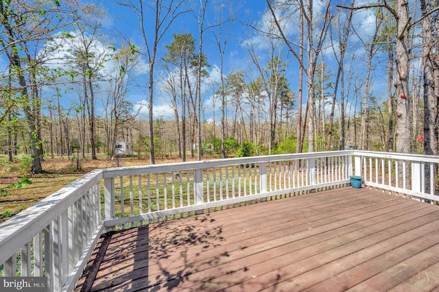 202 Yorktown Blvd, Locust Grove, VA 22508 - wooden deck featuring a forest view