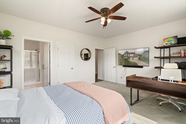 10430 Aspen Highlands Dr, Spotsylvania, VA 22553 - carpeted bedroom featuring a desk, baseboards, and ensuite bath