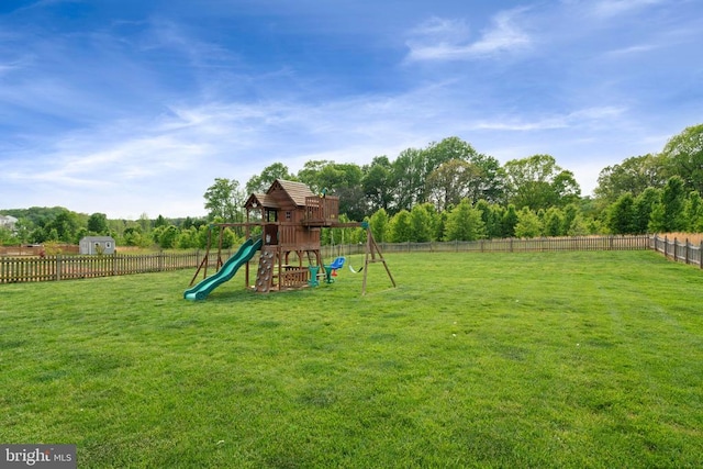 10430 Aspen Highlands Dr, Spotsylvania, VA 22553 - view of play area featuring view of wooded area