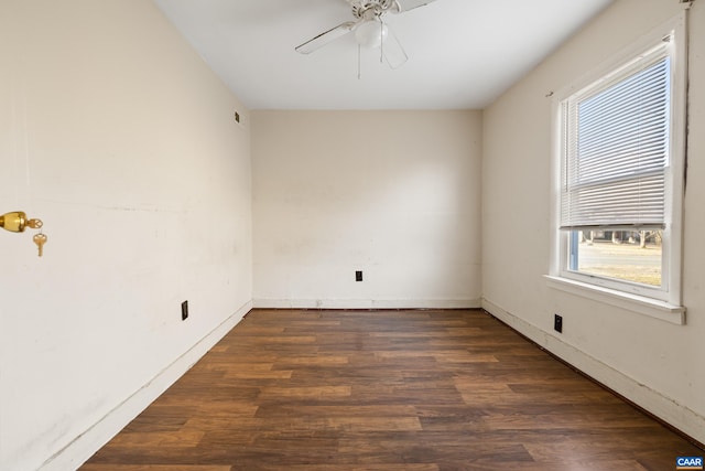 228 Old Fifteen Rd, New Canton, VA 23123 - spare room with baseboards, ceiling fan, and wood finished floors