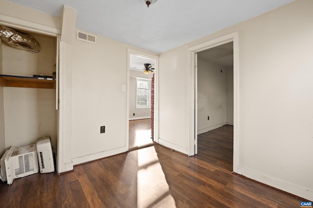 228 Old Fifteen Rd, New Canton, VA 23123 - spare room with ceiling fan, baseboards, visible vents, and wood finished floors