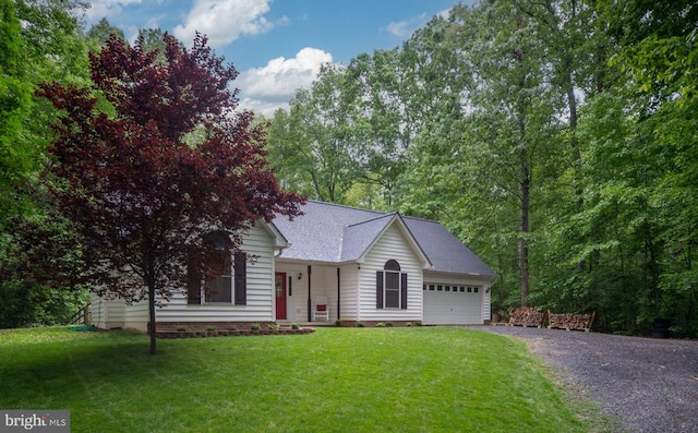 6701 Towles Mill Rd, Spotsylvania, VA 22551 - view of front of home featuring driveway, an attached garage, a front lawn, and roof with shingles