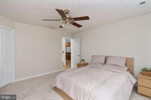 6701 Towles Mill Rd, Spotsylvania, VA 22551 - bedroom with carpet flooring, baseboards, a ceiling fan, and a textured ceiling