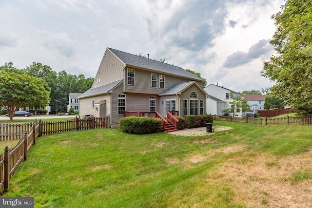 10911 Jarvis Ct, Fredericksburg, VA 22407 - back of house featuring a wooden deck and a fenced backyard