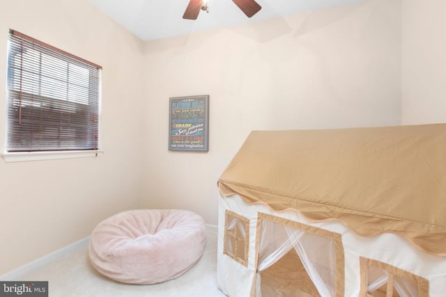 10911 Jarvis Ct, Fredericksburg, VA 22407 - living area featuring a ceiling fan and carpet floors