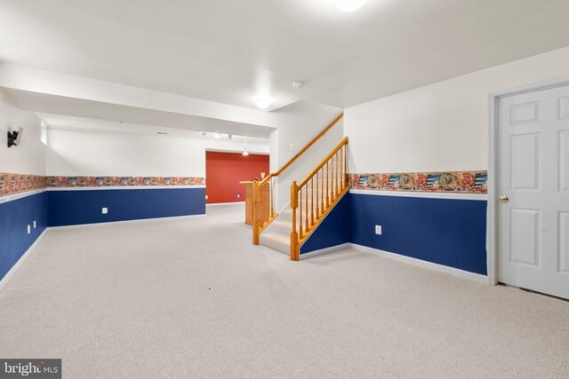 10911 Jarvis Ct, Fredericksburg, VA 22407 - finished basement with carpet flooring and stairs