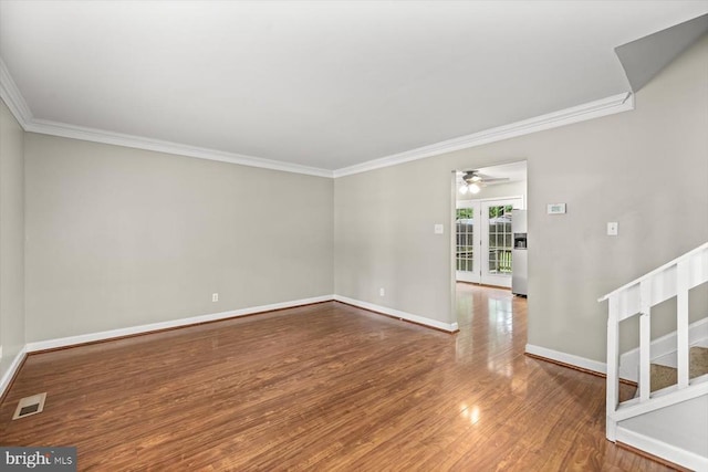 6908 Wild Turkey Dr, Spotsylvania, VA 22553 - unfurnished room with crown molding, wood finished floors, and a ceiling fan