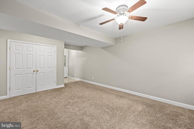 6908 Wild Turkey Dr, Spotsylvania, VA 22553 - unfurnished bedroom with carpet, a closet, and a ceiling fan