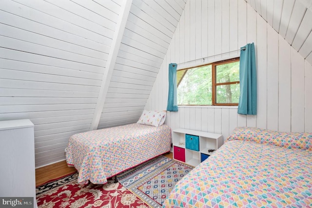 3477 Elk Creek Rd, Mineral, VA 23117 - bedroom featuring wooden walls and wood ceiling
