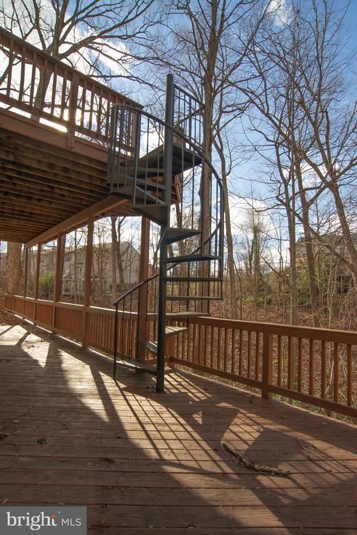 wooden terrace with stairway