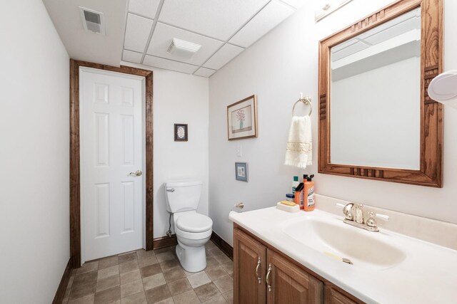 5 Trace Dr, Staunton, VA 24401 - bathroom with toilet, vanity, baseboards, and a drop ceiling