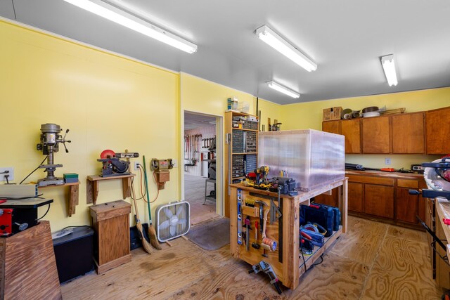 1751 New Hope And Crimora Rd, Crimora, VA 24431 - kitchen with brown cabinetry and light wood-style flooring