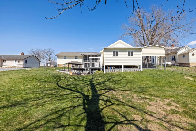 1751 New Hope And Crimora Rd, Crimora, VA 24431 - rear view of property with a fenced backyard, a gazebo, and a lawn