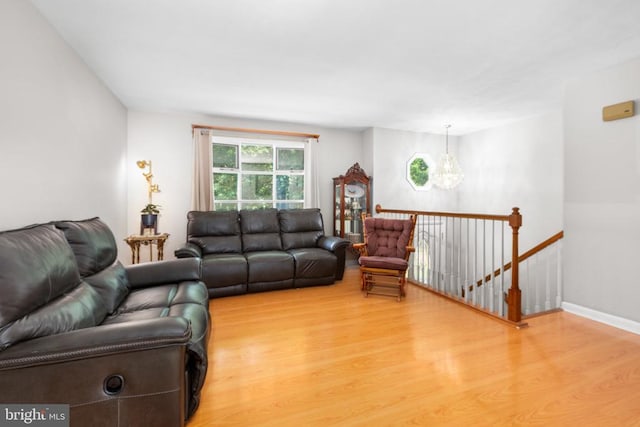 11428 Orange Plank Rd, Locust Grove, VA 22508 - living area featuring wood finished floors and a chandelier