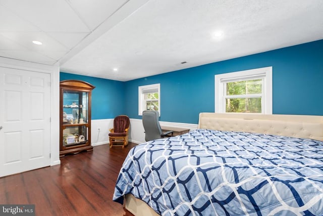 11428 Orange Plank Rd, Locust Grove, VA 22508 - bedroom featuring a wainscoted wall, wood finished floors, and recessed lighting