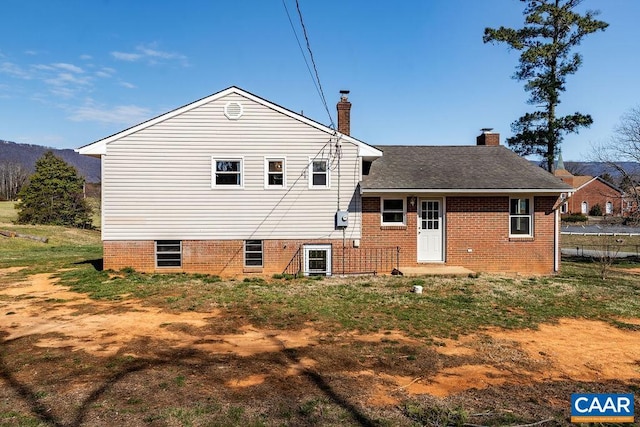 492 Avon Rd, Afton, VA 22920 - back of house featuring brick siding and a chimney