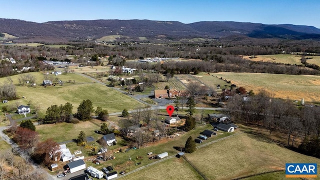 492 Avon Rd, Afton, VA 22920 - bird's eye view with a rural view and a mountain view
