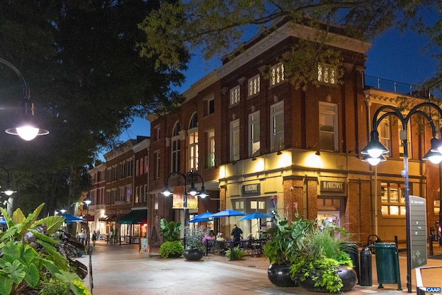 view of property at night