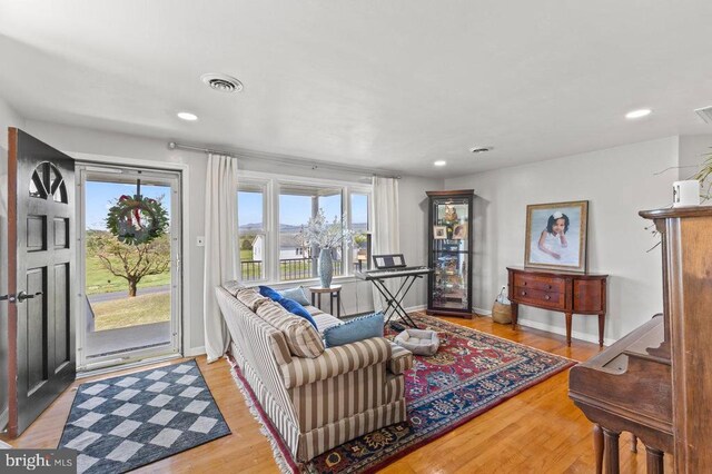 2266 Honeyville Rd, Stanley, VA 22851 - living room featuring wood finished floors, baseboards, and recessed lighting