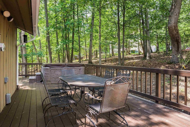 409 Cub Ln, Mcgaheysville, VA 22840 - deck featuring outdoor dining space and a hot tub