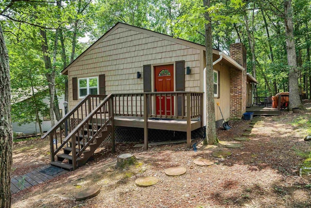 409 Cub Ln, Mcgaheysville, VA 22840 - view of front of house with a chimney and a deck