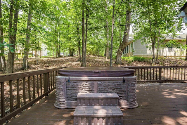 409 Cub Ln, Mcgaheysville, VA 22840 - wooden deck featuring a hot tub