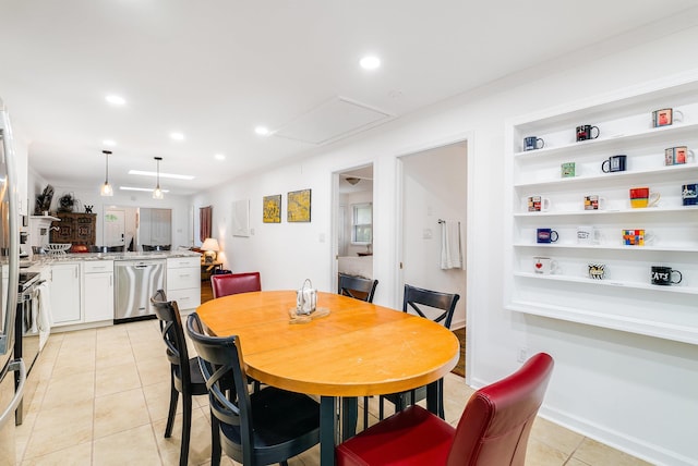 409 Cub Ln, Mcgaheysville, VA 22840 - dining area featuring attic access, light tile patterned floors, and recessed lighting