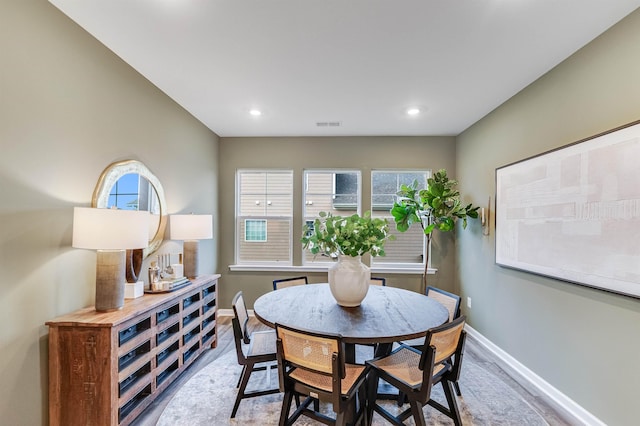 6 Windsong Ct N, Fishersville, VA 22939 - dining area featuring baseboards, wood finished floors, and recessed lighting