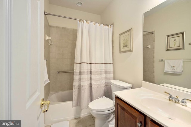 10207 Iverson Ave, Fredericksburg, VA 22407 - full bath featuring toilet, vanity, shower / bath combination with curtain, and tile patterned floors