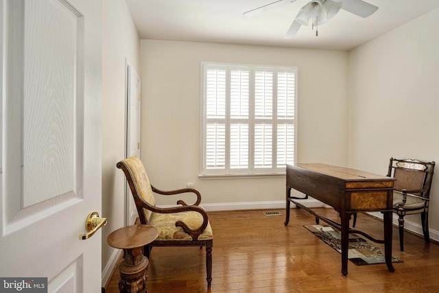 10207 Iverson Ave, Fredericksburg, VA 22407 - office area with a ceiling fan, plenty of natural light, and baseboards