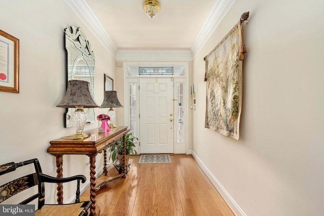 10207 Iverson Ave, Fredericksburg, VA 22407 - entryway featuring ornamental molding, wood finished floors, and baseboards