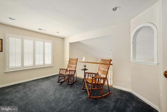 10207 Iverson Ave, Fredericksburg, VA 22407 - sitting room featuring dark colored carpet, baseboards, and recessed lighting