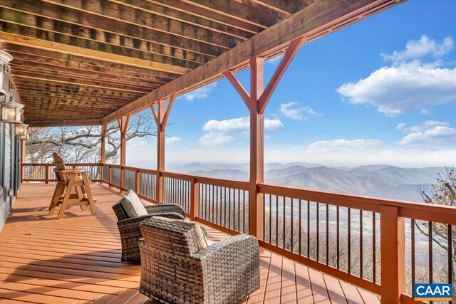 380 Blackrock Cir, Wintergreen Resort, VA 22967 - wooden deck with a mountain view