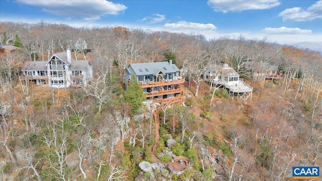 380 Blackrock Cir, Wintergreen Resort, VA 22967 - aerial view featuring a wooded view