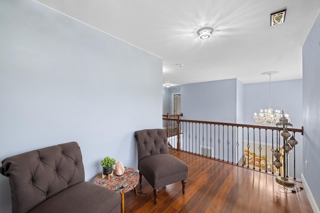 4220 Traveler Rd, Rockingham, VA 22801 - sitting room with a chandelier and wood finished floors