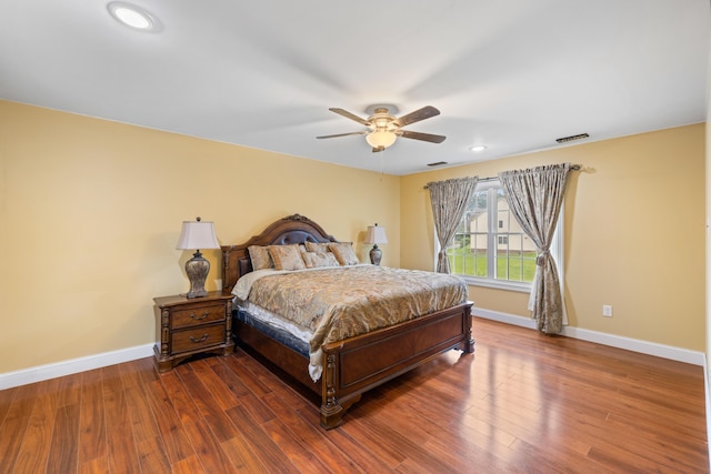 4220 Traveler Rd, Rockingham, VA 22801 - bedroom with baseboards, wood finished floors, recessed lighting, and a ceiling fan