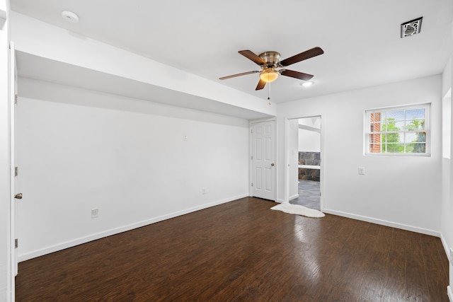 4220 Traveler Rd, Rockingham, VA 22801 - spare room with a ceiling fan, dark wood-type flooring, baseboards, and a smoke detector