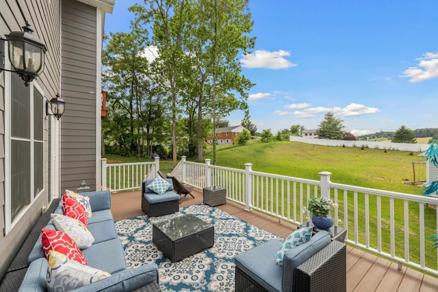 4220 Traveler Rd, Rockingham, VA 22801 - deck with an outdoor hangout area and a yard