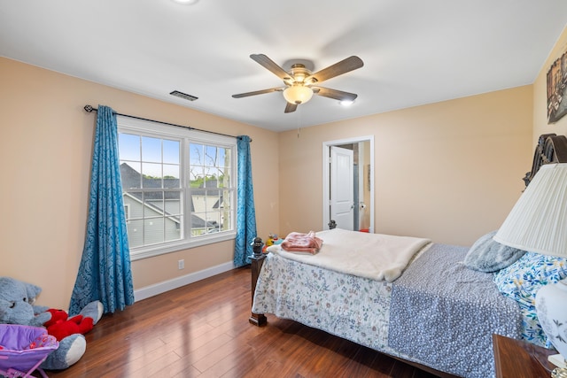 4220 Traveler Rd, Rockingham, VA 22801 - bedroom featuring hardwood / wood-style floors, baseboards, and ceiling fan