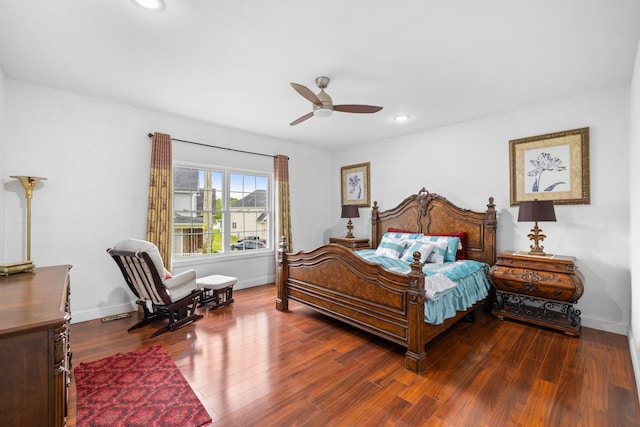 4220 Traveler Rd, Rockingham, VA 22801 - bedroom with baseboards, wood finished floors, recessed lighting, and a ceiling fan