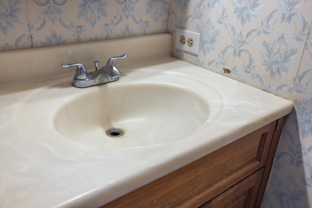 728 Foley Rd, Harrisonburg, VA 22801 - bathroom featuring vanity and wallpapered walls