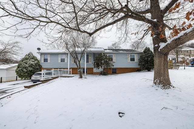 728 Foley Rd, Harrisonburg, VA 22801 - snow covered rear of property featuring brick siding
