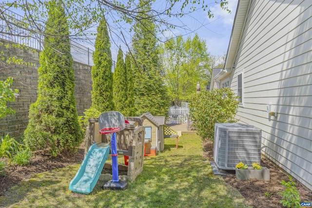 1619 Sawgrass Ct, Charlottesville, VA 22901 - view of green lawn featuring central AC and a playground